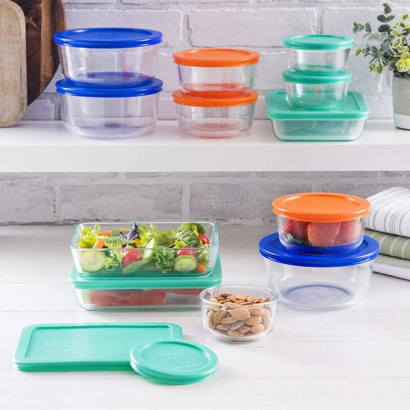 Simply Glass Food Storage Container Set with Lid, Rectangular Glass Storage Containers with Lid, BPA-Free Lid, DishwasheR