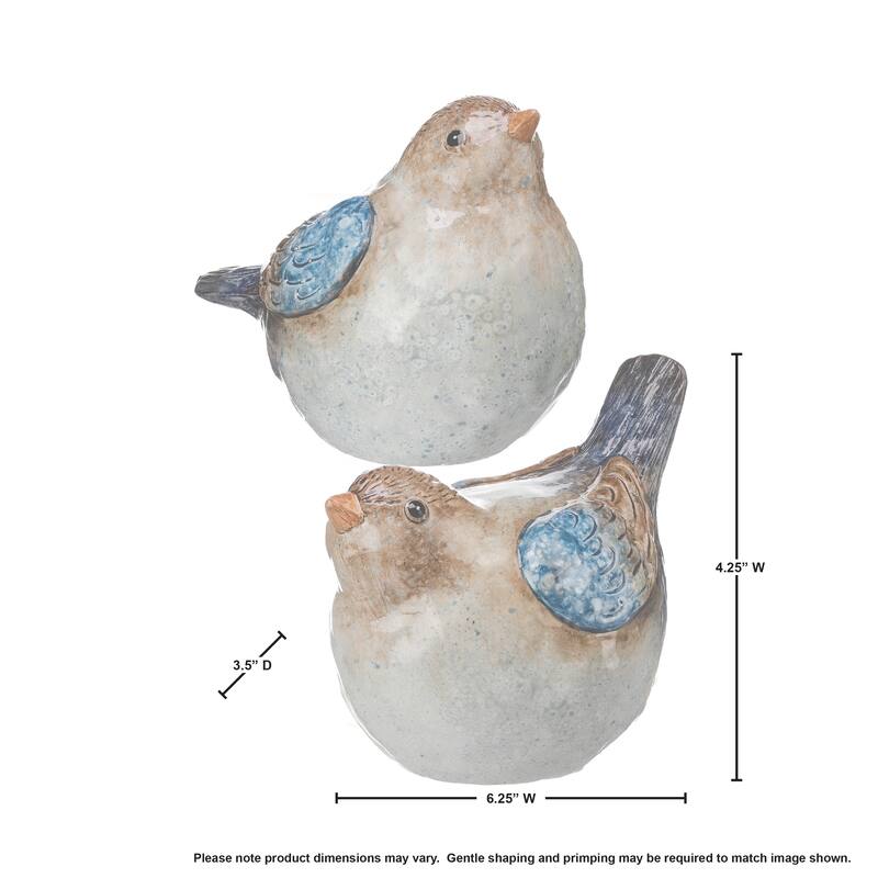 Terracotta Blue Bird 6" Set of 2 - 6