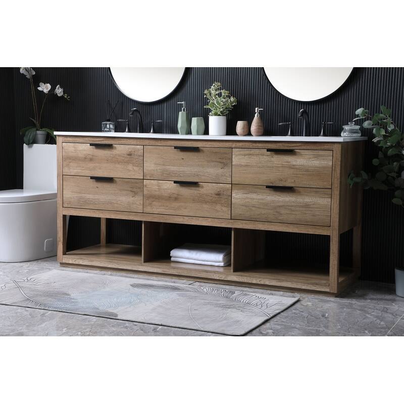 Elegant Lighting VF19272D Larkin 72" Free Standing Double Basin Vanity