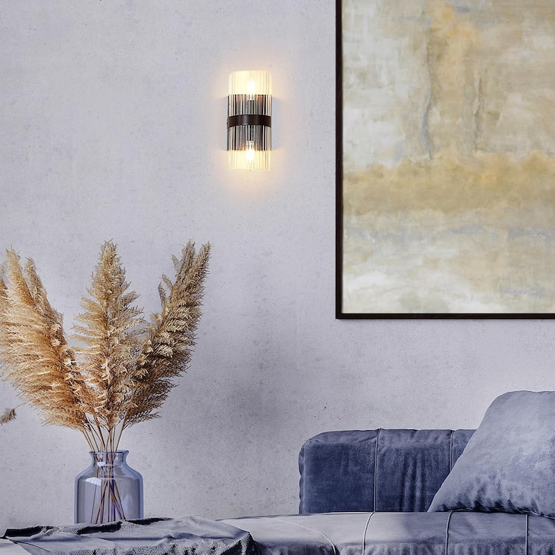 2-light bedside lamp black mount light metal wall light