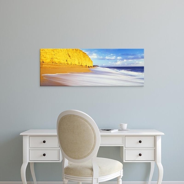 Easy Art Prints Panoramic Images's 'Cliff on the beach, Burton Bradstock, Dorset, England' Premium Canvas Art
