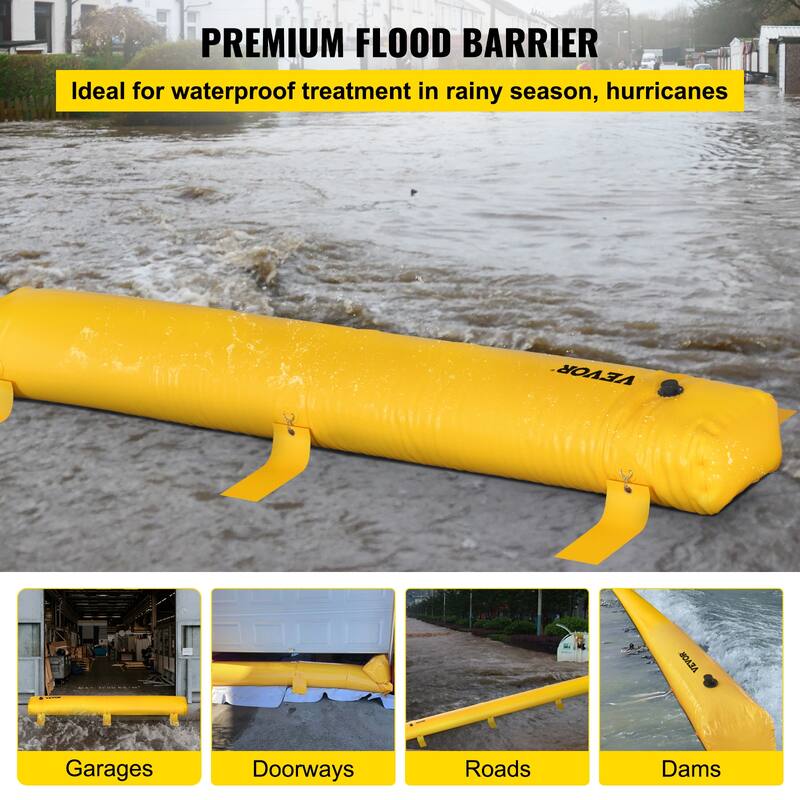 VEVOR Flood Barrier, Sandbag Alternative, Water Barrier for Flooding