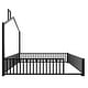 preview thumbnail 15 of 21, Full Size Platform Bed w/Guardrail and Chimney Design, Heavy Duty Metal House Shape Floor Bed Frame for Children, Boys and Girls