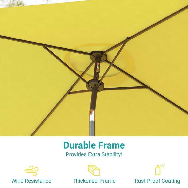 BONOSUKI 6.5x6.5Ft Patio Market Umbrella Weather-Resistant Frame