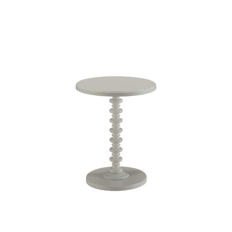 22" Wooden Accent End Table Round Top with Pedestal Base Ideal for Living Room or Bedroom - 17"L x 17"W x 22"H - White