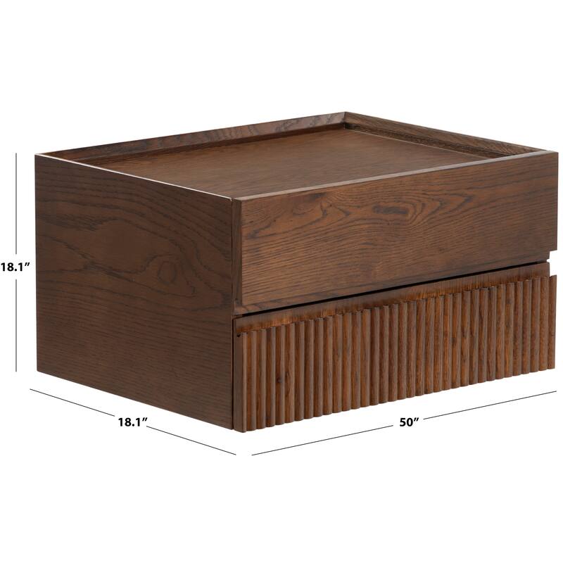 SAFAVIEH Couture Dontay 2-Drawer Ribbed Floating Nightstand