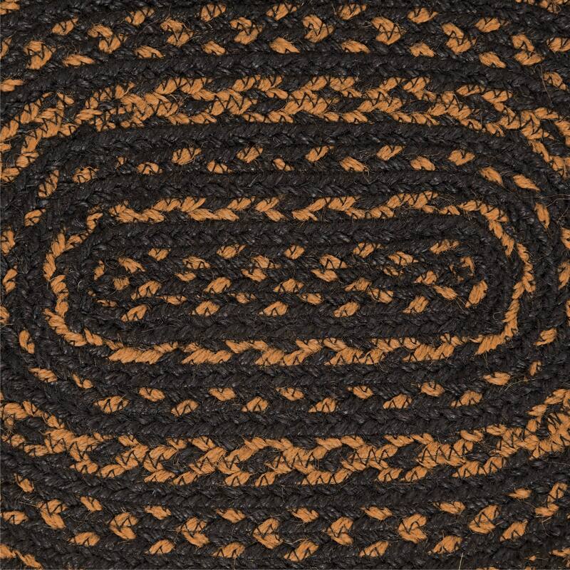 Black & Tan Jute Oval Placemat 12x18