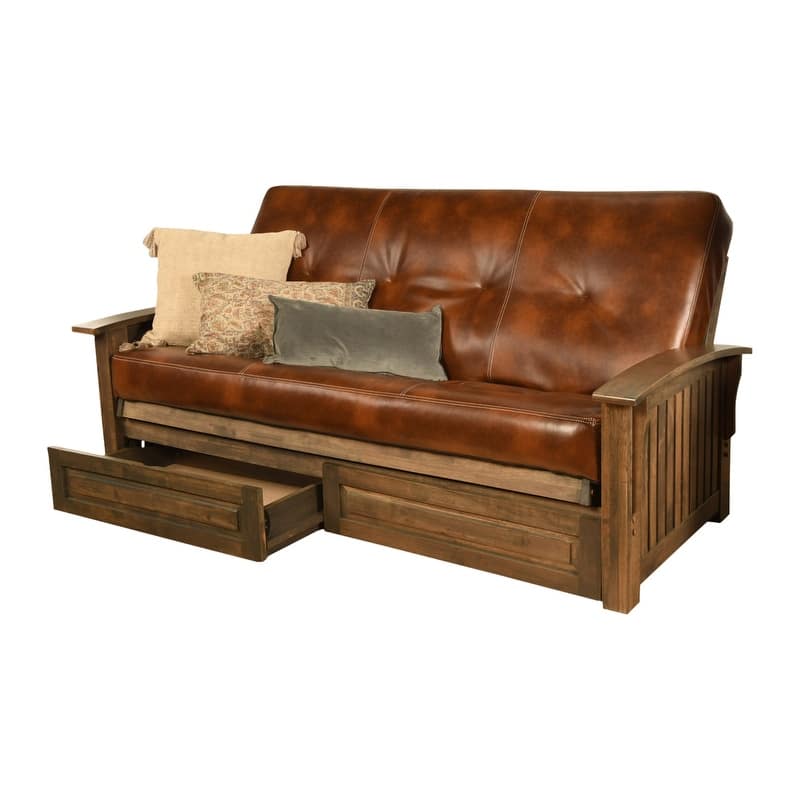 Somette Washington Full-size Futon Frame Includes Storage Drawers and Mattress