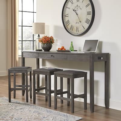 Caitbrook Rectangular Dining Room Counter Table Set of 4, Gray