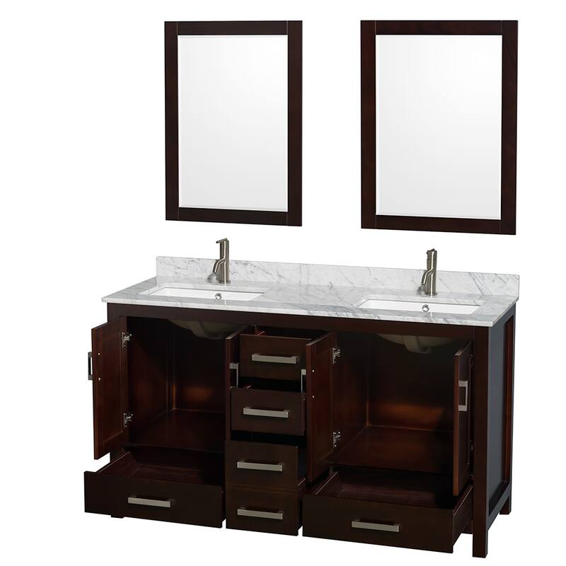 Wyndham Collection WCS141460DUNSM24 Sheffield 60" Free Standing Double