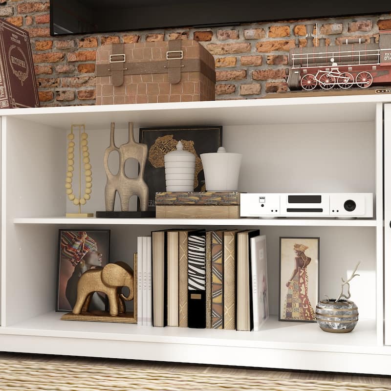 Living Room Set with TV Stand and Two Bookcases Doors 102"/68.1"W