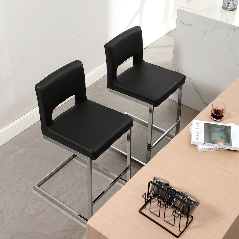 26" Counter Height Bar Stools Set of 2/3 with Metal Frame - 18"W x 23"D x 37.6"H