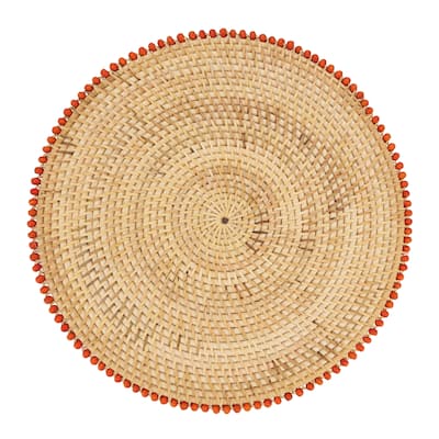 Beaded Border Design Table Mats (Set of 4) - 15"x15"
