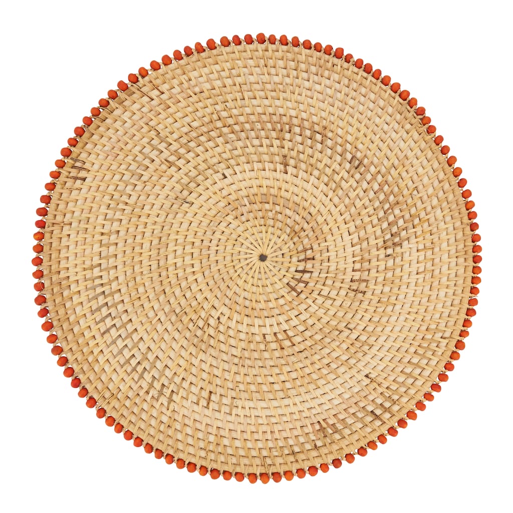 Beaded Border Design Table Mats (Set of 4) - 15"x15"