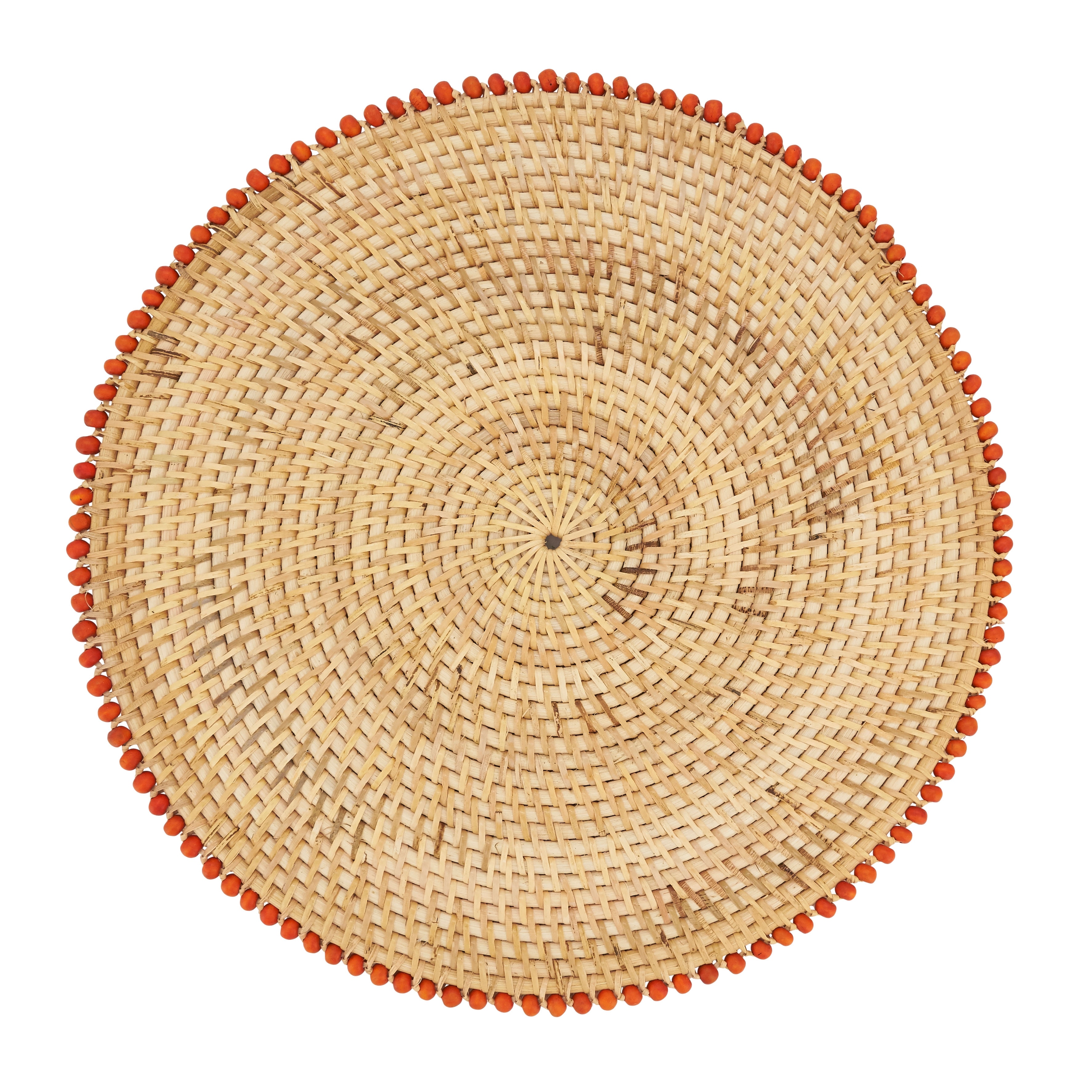 Beaded Border Design Table Mats (Set of 4) - 15"x15"