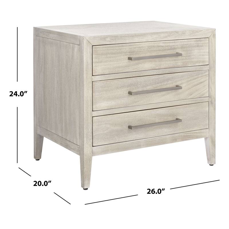 SAFAVIEH Couture Sija 3-Drawer Wood Nightstand