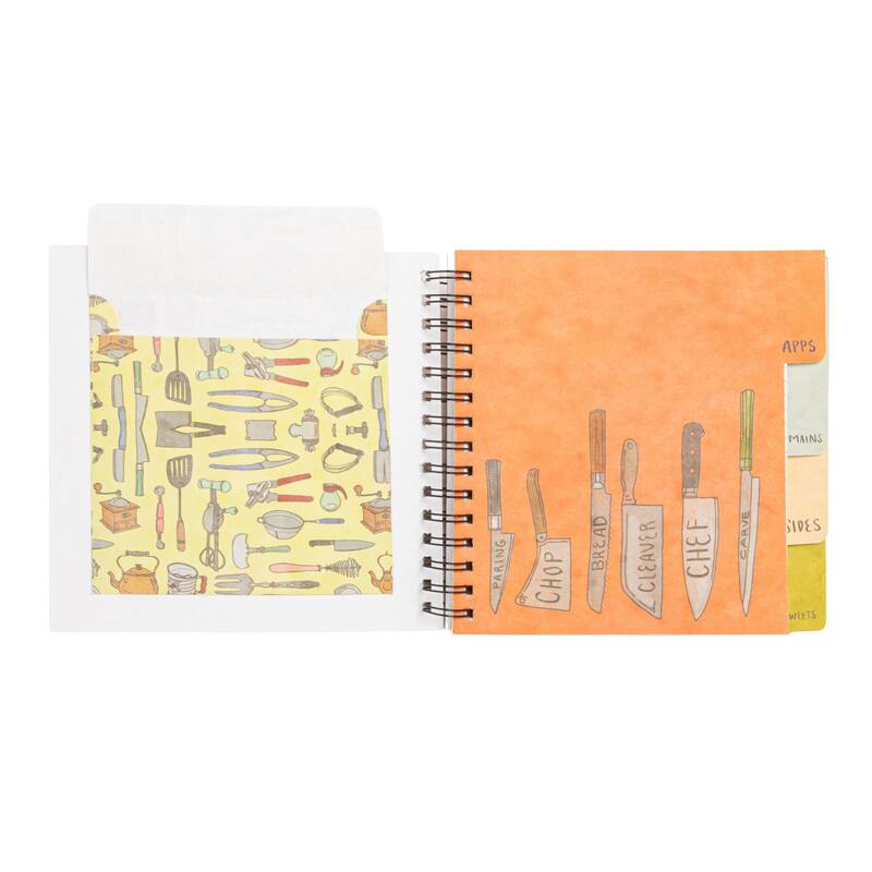 Spiral Bound Paper Recipe Journal with Patterns