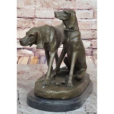 Service Imitative Dogs Hunting Hound Retriever Imitative Dog Hot Cast Bronze Sculpture Statue Decor