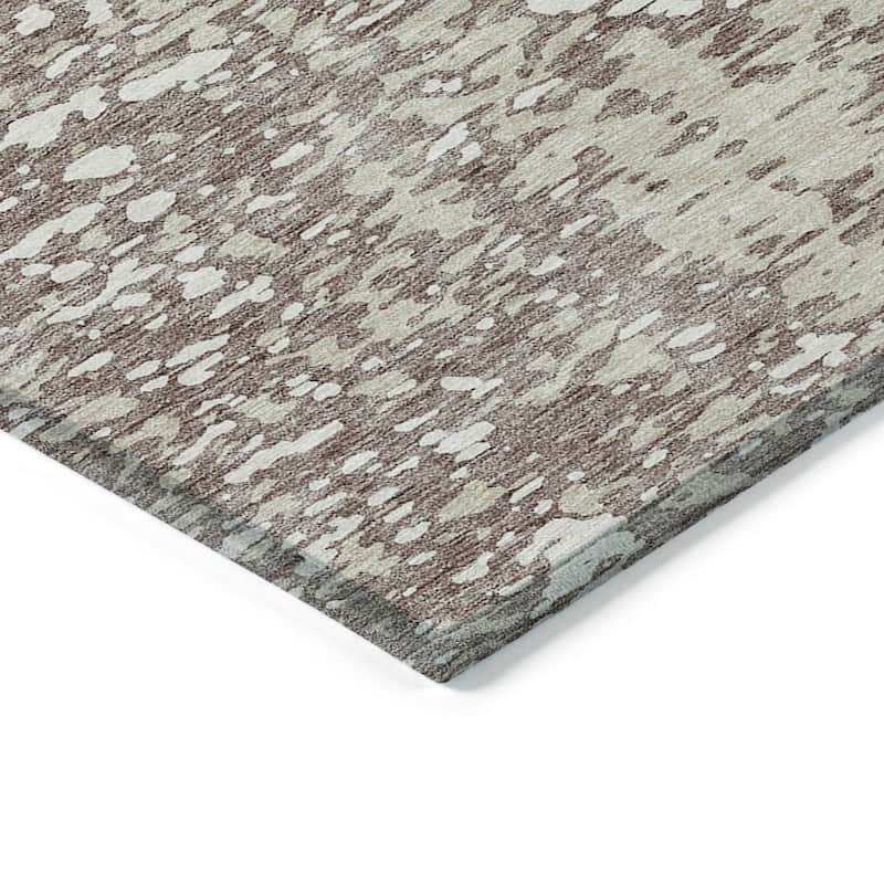 Machine Washable Indoor/ Outdoor Modern Abstract Chantille Rug