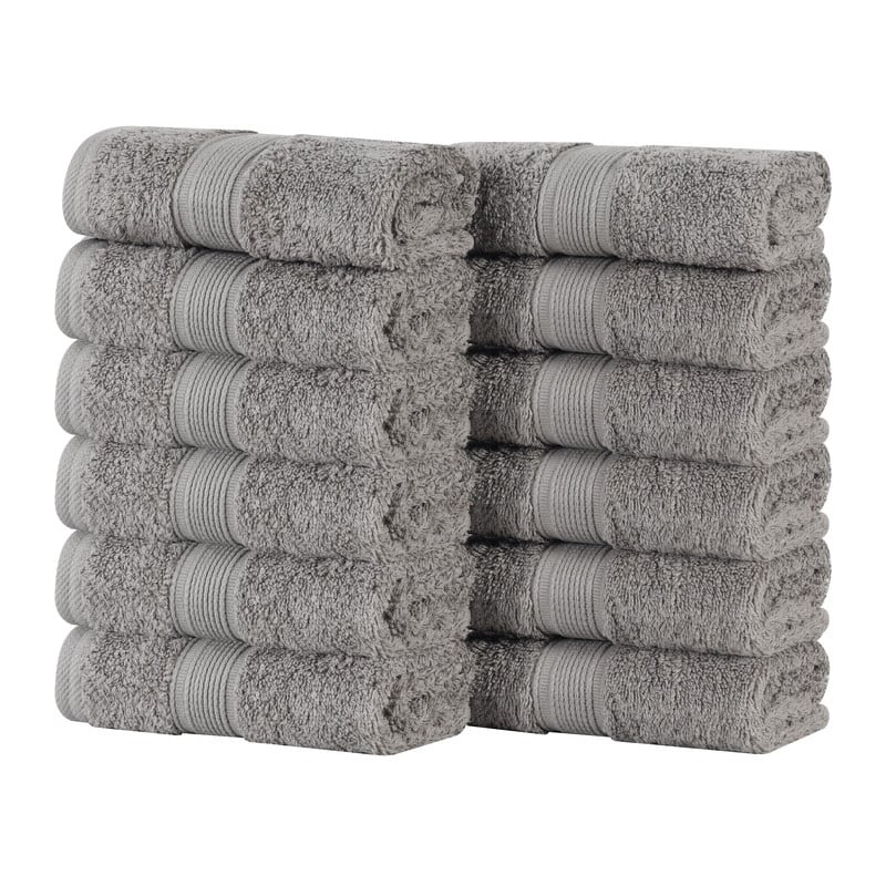 Superior Oregon Organic Cotton Solid Face Towel/Washcloth, Set of 12