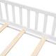 Twin/Full/Queen size Floor Platform Bed with Fence and Door for Kids, Toddlers