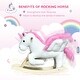 preview thumbnail 4 of 3, Plush Rocking Unicorn with Musical Lullaby, Soft Seat, and Sturdy Frame for Kids