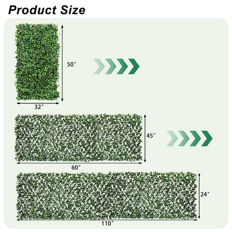 32" x 50" Faux Ivy Leaf Privacy Fence Screen Artificial Hedge Wall