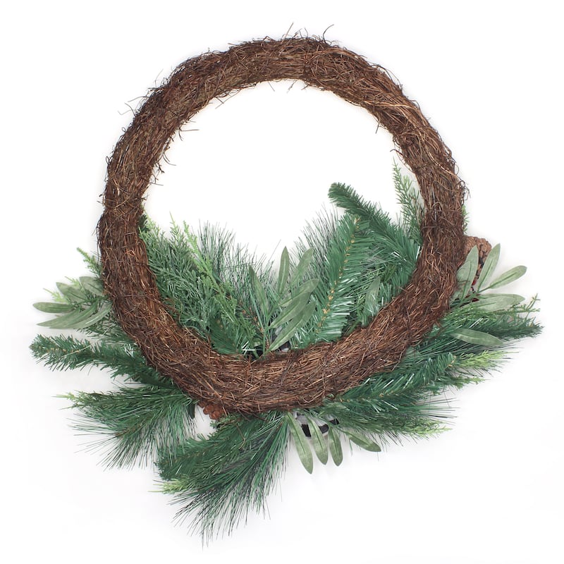 National Tree Company 2 ft. Christmas Mixed Pine and Berries Wreath - 2 ft