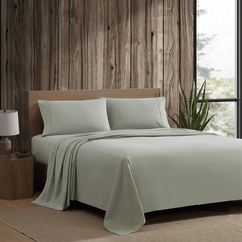Eddie Bauer Brushed Percale Solid Cotton Sheet Set