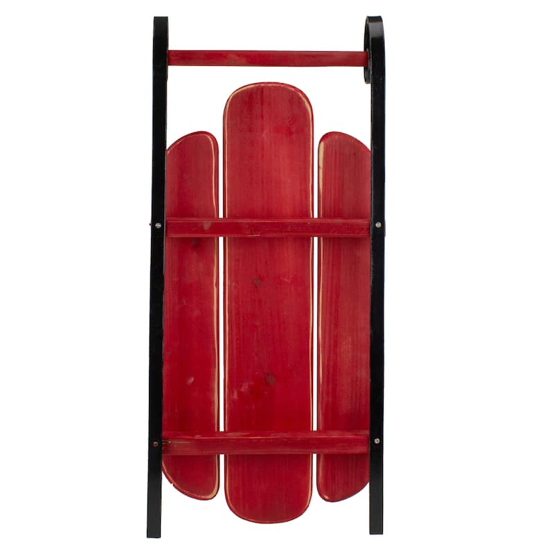 23" Red Wooden Christmas Snow Sled Decoration