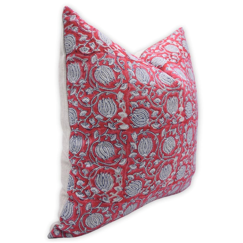 Fabdivine Linen Outdoor Sofa Block print pillow Cover