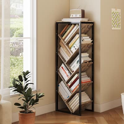 Tree Bookshelf - 9 Tier Floor Standing Tree Bookshelf for CDs/Movies/Books, Small Bookshelf for Small Spaces Bookshelves