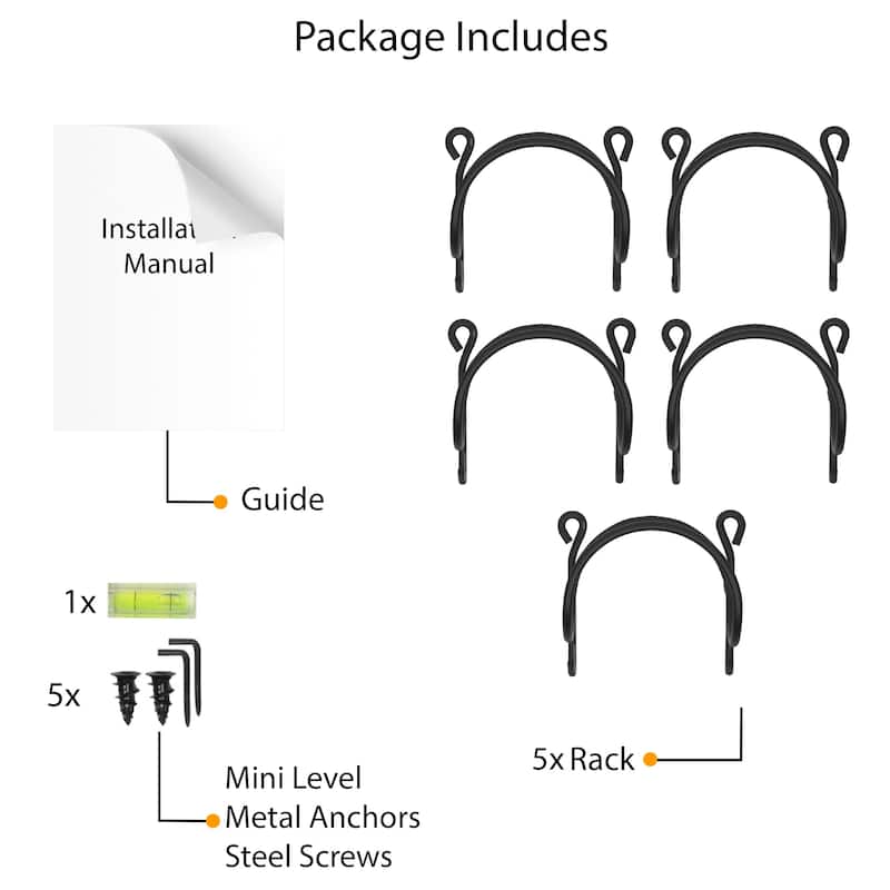 Wallniture Boto Towel Rack, Rustic Wall Decor Bathroom Organizer (Set of 5)