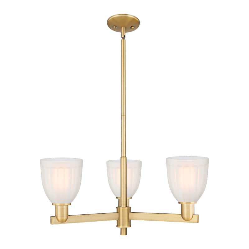 Innovations Lighting Endless Possibilities Arcadia - Brookfield - 3 Light 28" Stem Hung Chandelier - Brushed Brass