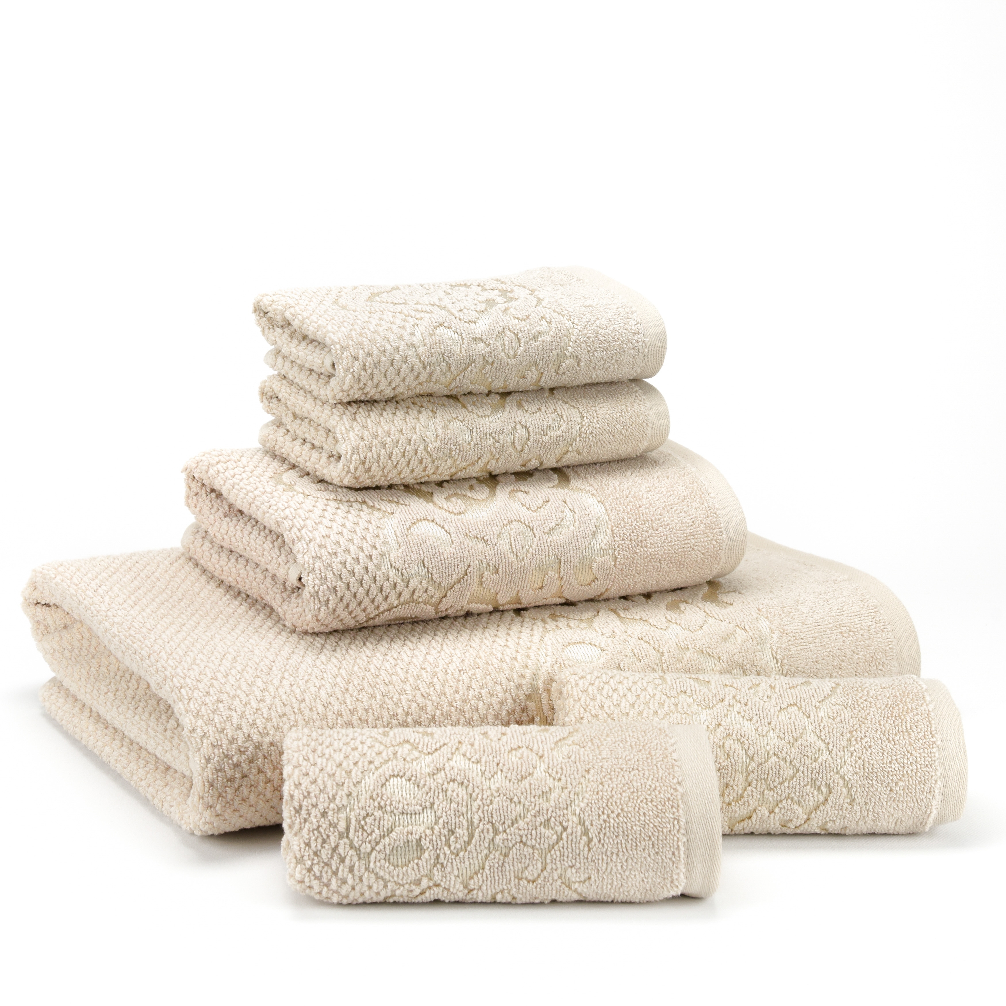 East'N Blue Galata Turkish Cotton Bath Towel Set (Set of 6) - (1 Bath Towel, 1 Hand Towel, 4 Washcloth)