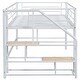 preview thumbnail 13 of 15, White Twin Size Metal Mid Loft Bed with Storage Stairs and Fence