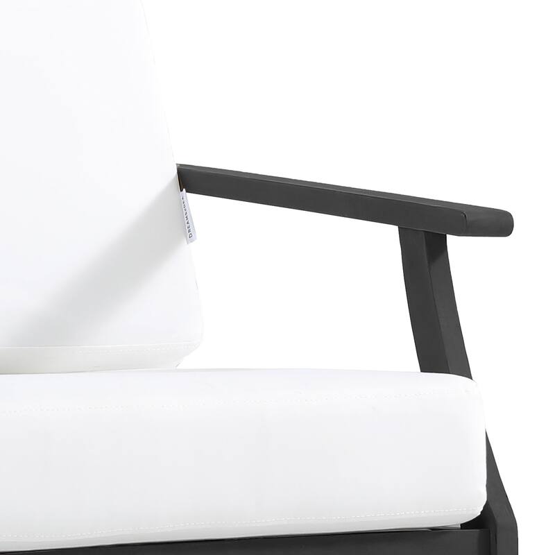 2 Set Patio Teak Wood Outdoor Chair and Side Table Set with Cushions