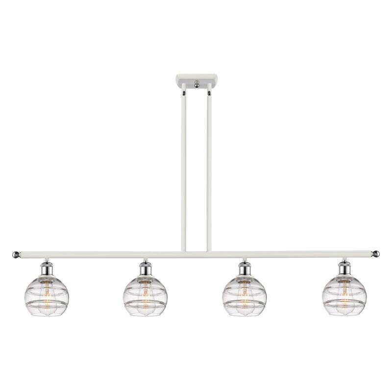 Innovations Lighting 516-4I-8-48 Rochester Linear Rochester 4 Light - White Polished Chrome / Clear