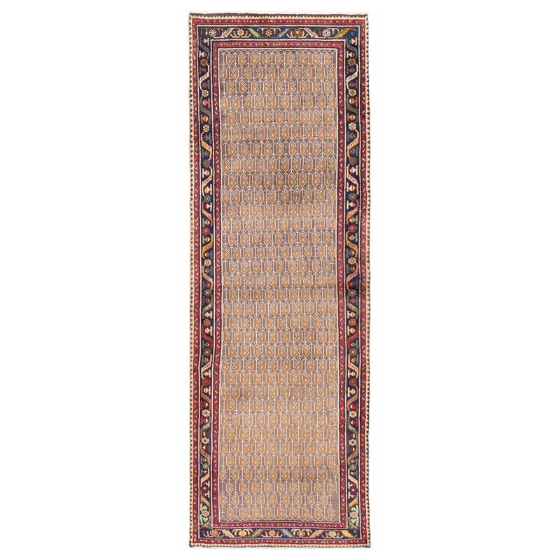 ECARPETGALLERY Hand-knotted Andelz Grey Wool Rug - 3'5 x 9'1 - Dark Grey - 3'5 x 9'1