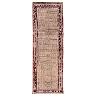 ECARPETGALLERY Hand-knotted Andelz Grey Wool Rug - 3'5 x 9'1