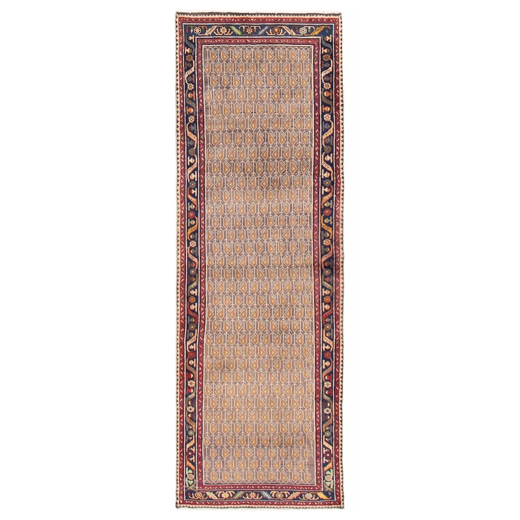 ECARPETGALLERY Hand-knotted Andelz Grey Wool Rug - 3'5 x 9'1