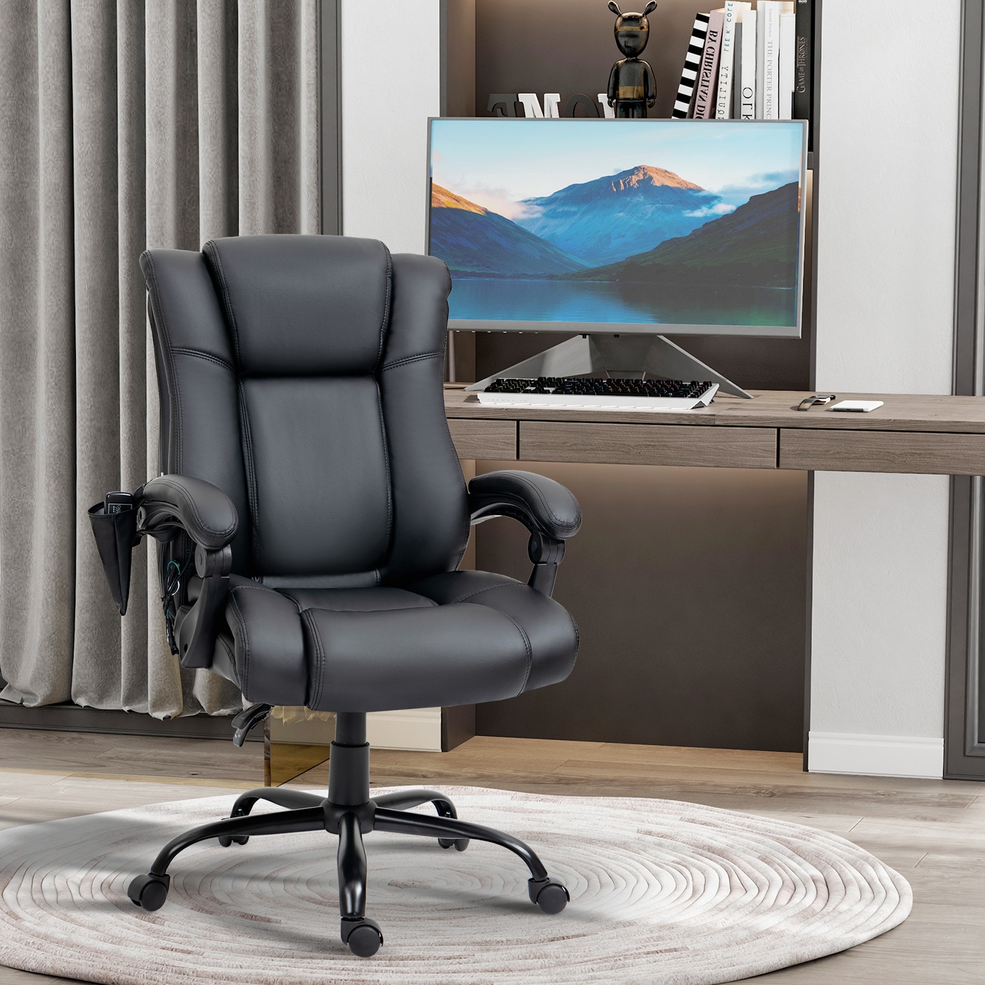 Vinsetto High Back Vibration Massage Office Chair with 6 Vibration Points, Black