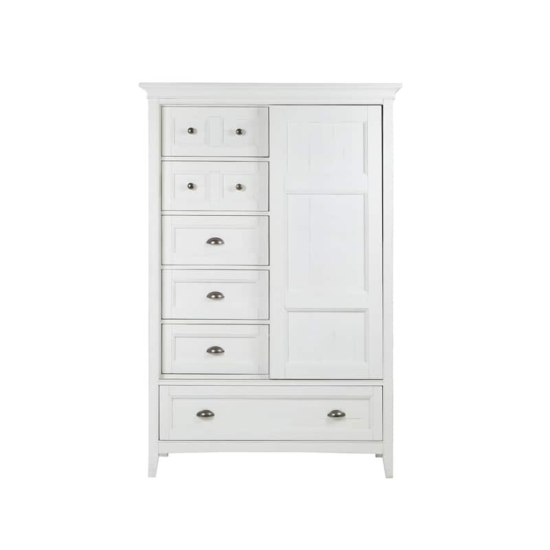 Magnussen Home Heron Cove Chalk White and Dovetail Grey Door Chest