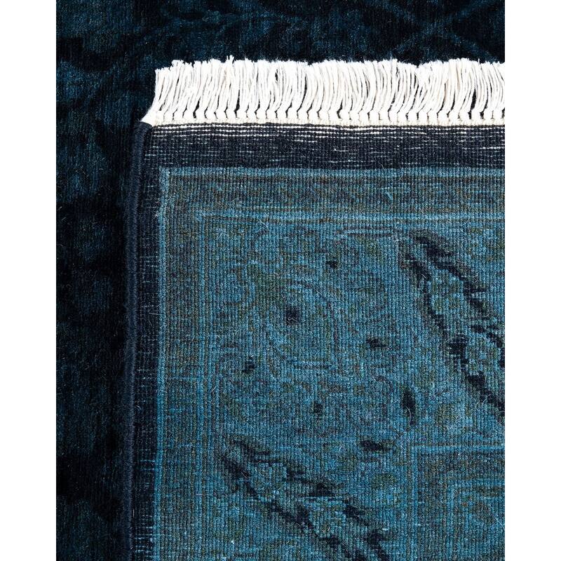 Fine Vibrance, One-of-a-Kind Hand-Knotted Runner Rug - Black, 2' 7" x 10' 0" - 2' 7" x 10' 0"
