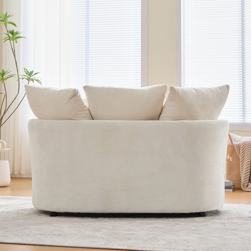 55.1" W Accent Barrel Chair,Modern Oversized Sofa Chair with 5 Pillows
