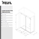 preview thumbnail 6 of 32, FELYL 48/60''W x 34''L x 76''H Frameless Sliding Corner Shower Enclosure Door