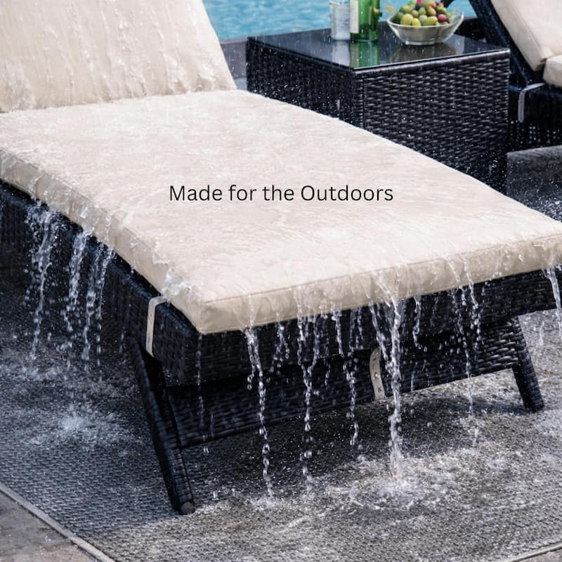 Eternity Brown 6-Piece Wicker Outdoor Chaise Lounge Set with Beige Cushions - N/A