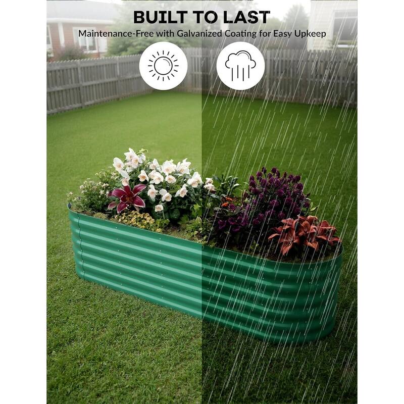 Galvanized Raised Planter Boxes Outdoor, for Vegetables, Fruits, Flower