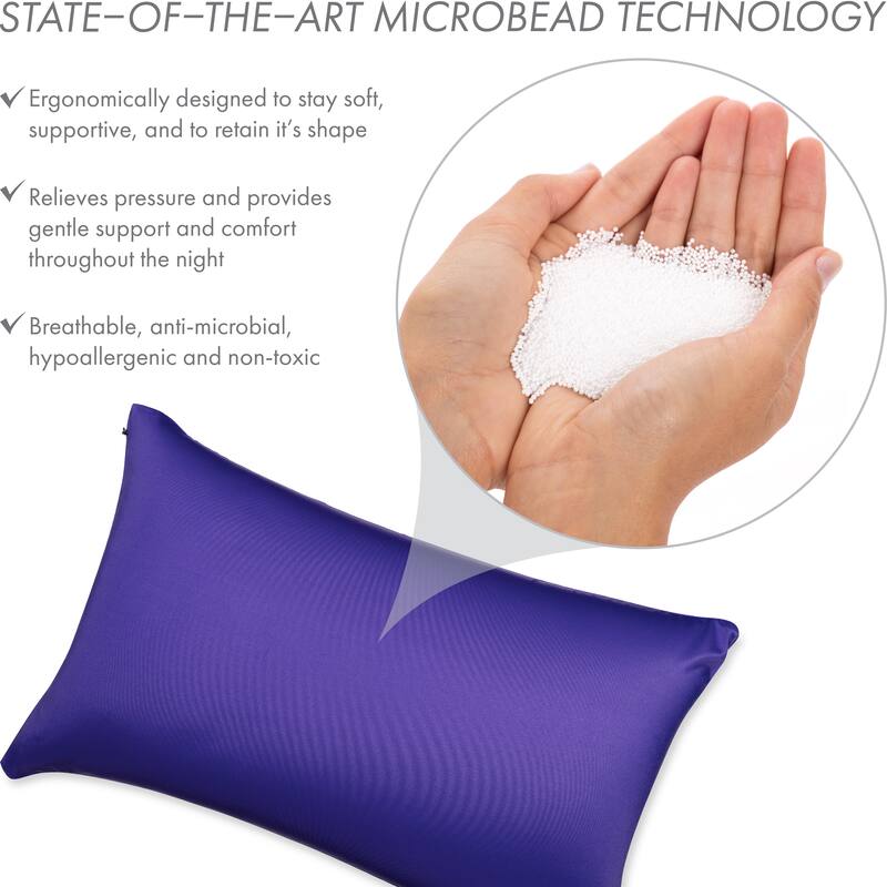 Throw Pillow Cozy Soft Microbead Dark Lavendar: 1 Pc