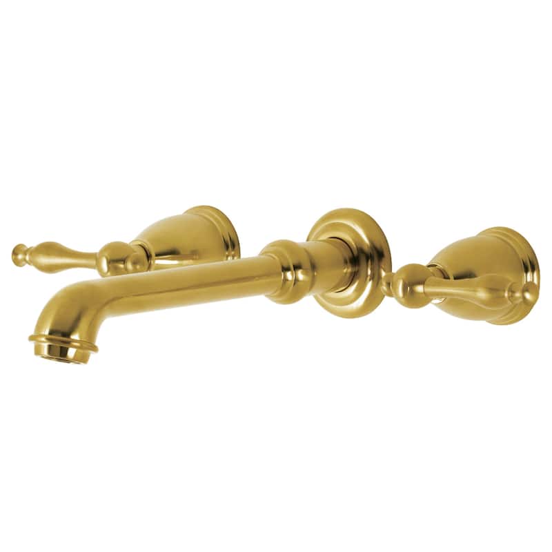 Kingston Brass Naples 3-Hole Wall Mount Roman Tub Faucet - Brushed Brass